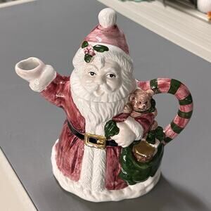 Vintage‎ Santa Claus Ceramic Teapot Christmas Table Decor